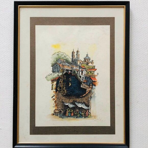 Watercolor Painting Prints Signed Ruiz Spanish - Picture 5 of 7